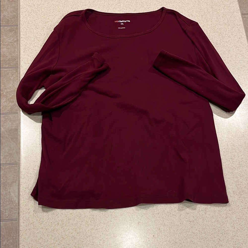 Red Long Sleeve Relaxed Tee